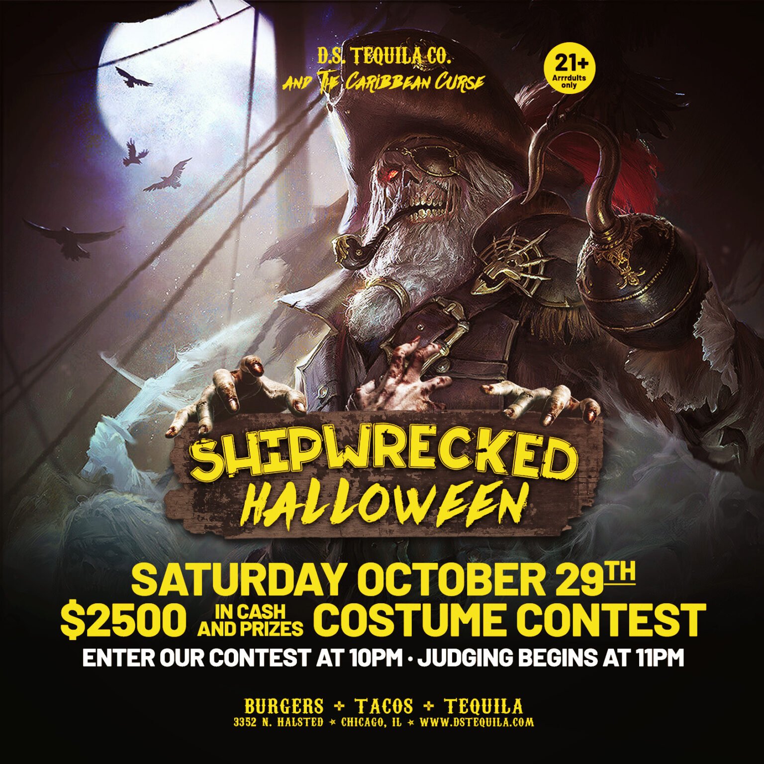 Shipwrecked Halloween! Saturday Night ⋆ D.S. Tequila Co.